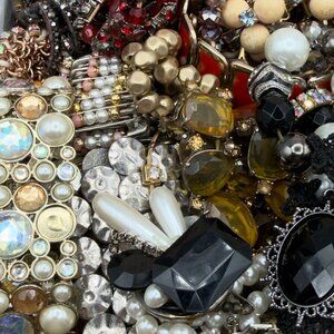 3.92 Lb Mix Jewelry Lot Junk Craft Vintage Now Harvest Repair Broken